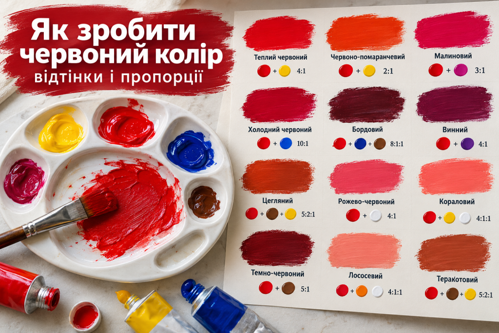 Як зробити червоний колір з фарб: відтінки і пропорції