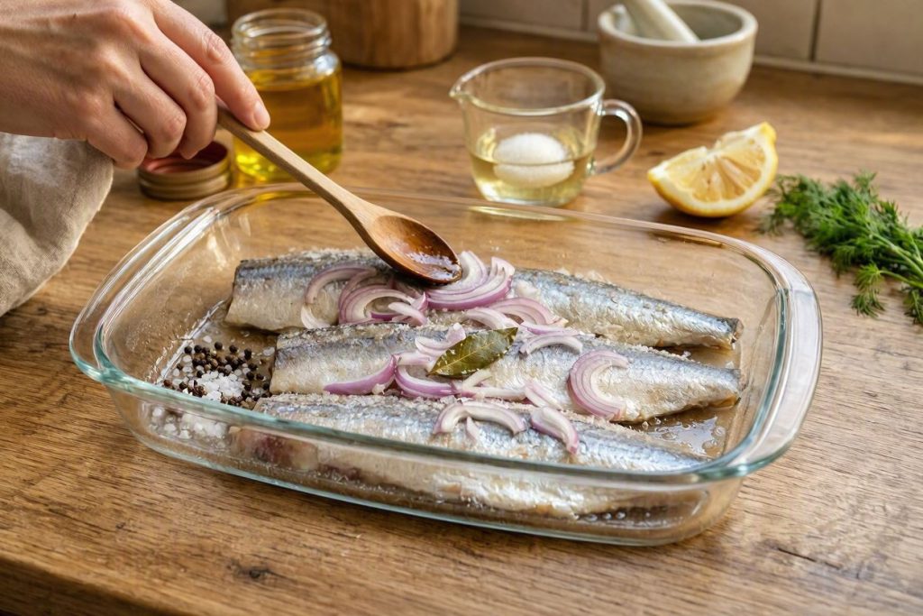 Як зробити оселедець з мороженого: швидке маринування