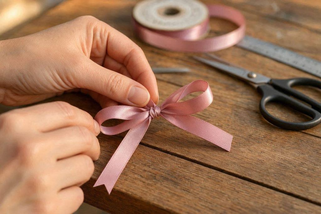Як зробити бантик з тонкої стрічки: 5 способів